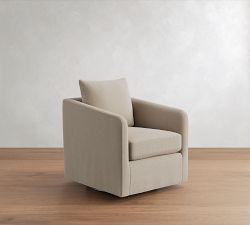 Charlotte Slipcovered Swivel Chair