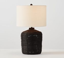 Cambria Rattan Table Lamp (21"-26")