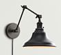 Curved Metal Bell Plug-in Articulating Sconce (10")
