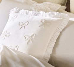 LoveShackFancy Tossed Lace Bow Pillow Cover