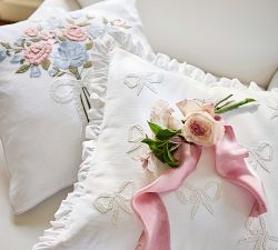 LoveShackFancy Tossed Lace Bow Pillow Cover