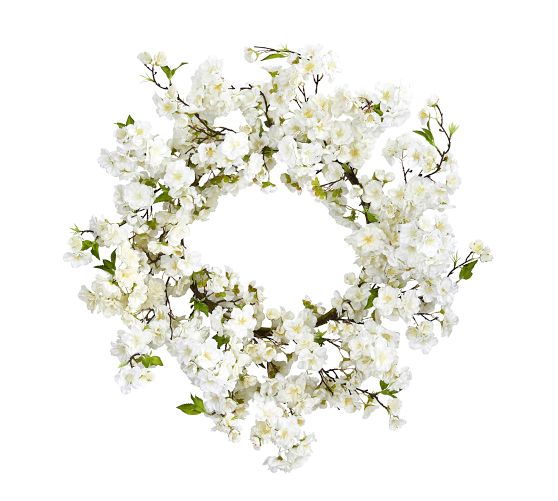 Faux Cherry Blossom Wreath