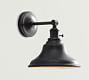Curved Metal Bell Straight Arm Sconce (10'')