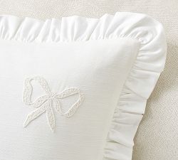 LoveShackFancy Tossed Lace Bow Pillow Cover