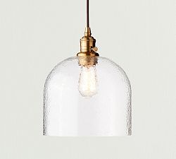 Textured Glass Cord Pendant (6"-10")