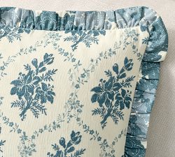 Maia Reversible Floral Striped Pillow Cover