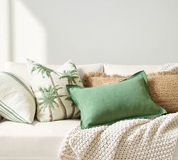 Palm Tree Embroidered Pillow Cover