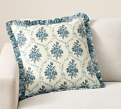 Maia Reversible Floral Striped Pillow Cover