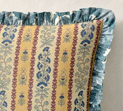 Maia Reversible Floral Striped Pillow Cover