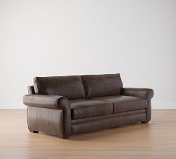 Pearce Roll Arm Leather Sofa (73"&ndash;99")
