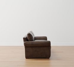 Pearce Roll Arm Leather Sofa (73"&ndash;99")