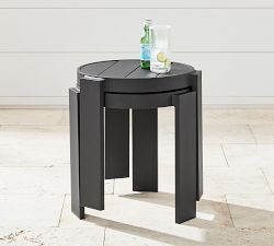 Malibu Metal Stackable Outdoor Side Stool, Set of 2 (18")