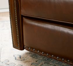 Irving Roll Arm Leather Swivel Glider Recliner