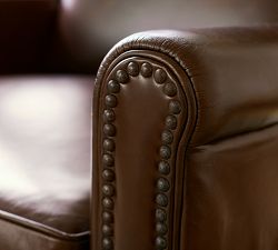 Irving Roll Arm Leather Swivel Glider Recliner