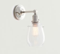 Petite Glass Straight Arm Sconce (12'')