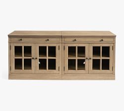 Livingston Media Console with Glass Cabinets (70"-105")