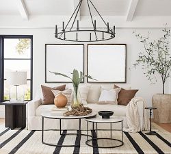 Delaney Round Marble Nesting Coffee Tables (25"-38")
