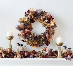 Faux Pomegranate &amp; Pinecone Garland