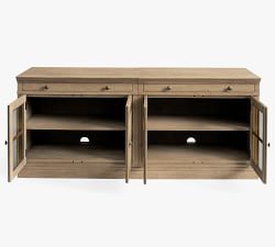 Livingston Media Console with Glass Cabinets (70"-105")