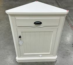 Open Box: Aubrey Modular Media Corner Cabinet Base (28.5"W x 36"H) - Dutch White