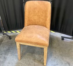 Open Box: Layton Leather Dining Side Chair - Keystone Nut, Seadrift Legs