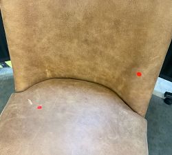 Open Box: Layton Leather Dining Side Chair - Keystone Nut, Seadrift Legs