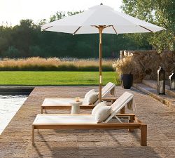 Round Teak Umbrella with Brass Accents (9')
