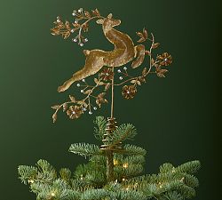 Gold Reindeer Tree Topper