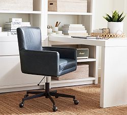 Irving Leather Swivel Desk Chair