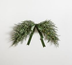 Faux Lit Cedar Berry &amp; Pine Mirror Swag