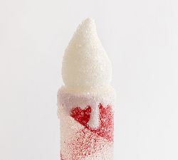 Lit Outdoor Peppermint Candles