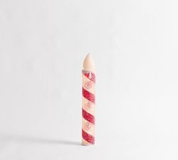 Lit Outdoor Peppermint Candles