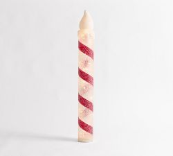 Lit Outdoor Peppermint Candles