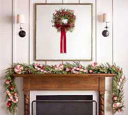 Faux Lit Peppermint Pine Garland