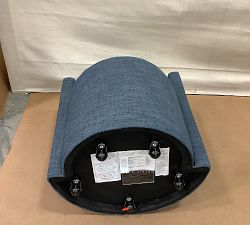 Open Box: Balboa Upholstered Accent Chair - Performance Heathered Tweed Indigo, Black Metal Casters