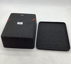 Open Box: Felt Sculpted Bins with Lids, Large (12"D x 15"W x 6"H), Set of 3 - Charcoal