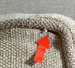 Open Box: PB Comfort Roll Arm Left Loveseat - Performance Casual Chenille Parchment, Espresso Feet