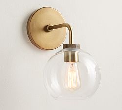 Open Box: Reagan Globe Sconce (7") - Tumbled Brass