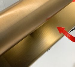 Open Box: Amalia Alabaster Fluted Sconce (15") - Tumbled Brass