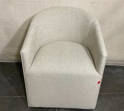 Open Box: Baldwin Upholstered Barrel Back Dining Chair - Performance Rustic Linen Parchment