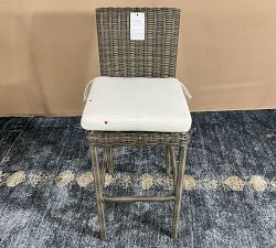 Open Box: Huntington Wicker Outdoor Barstool (29") - Gray, Natural Cushion Cover