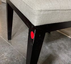Open Box: Layton Upholstered Dining Chair - Basketweave Slub Oatmeal, Mahogany