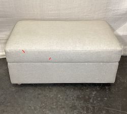 Open Box: Westwood Ottoman - Performance Rustic Linen Parchment