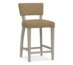 Open Box: Payson Upholstered Bar Stool (32") - Performance Micro Boucle Mocha, Seadrift