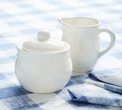 Emma Beaded Stoneware Sugar Bowl