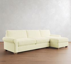 PB Comfort Modern Roll Arm Chaise Sectional (105"-131")