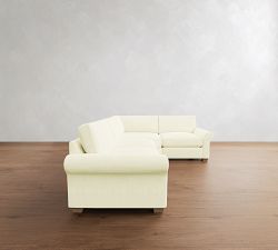 PB Comfort Modern Roll Arm 3-Piece Wedge Sectional (117")