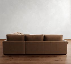 Westwood Roll Arm Deep Seat Leather 3-Piece L-Shaped Sectional (122")