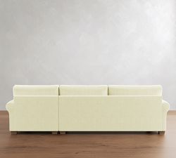 PB Comfort Modern Roll Arm Chaise Sectional (105"-131")