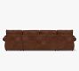 Pearce Roll Arm Leather U-Shaped Chaise Sectional (140")